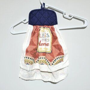 Hanging Kitchen Over Oven Dish Towel Bless This Home Potholder Vintage